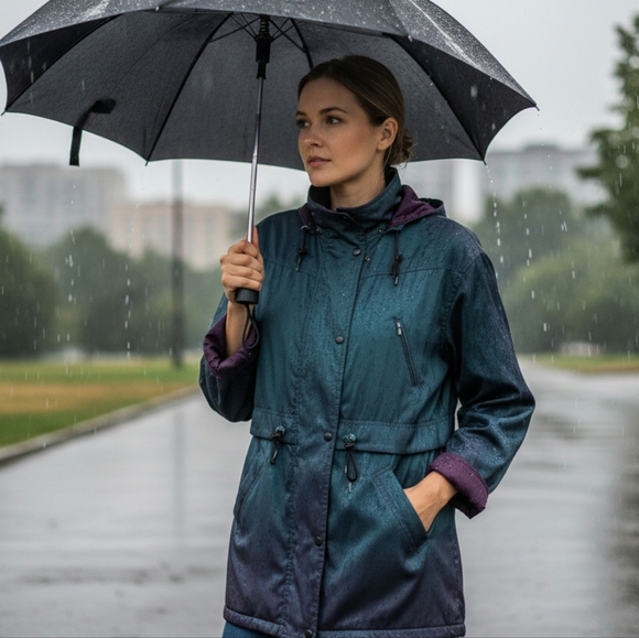 💜 Vtg 90s Forcaster Winter Coat | Iridescent | S 🧥 - Picture 1 of 13